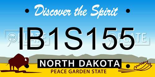 IB1S155 North Dakota License Plate