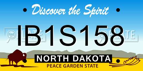 IB1S158 North Dakota License Plate