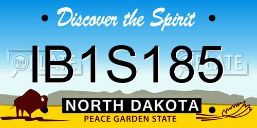 IB1S185 North Dakota License Plate