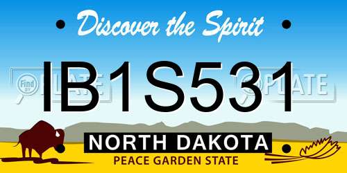 IB1S531 North Dakota License Plate