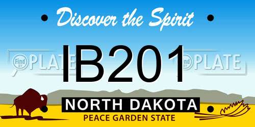 IB201 North Dakota License Plate