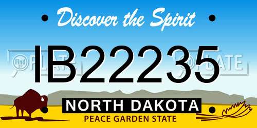 IB22235 North Dakota License Plate