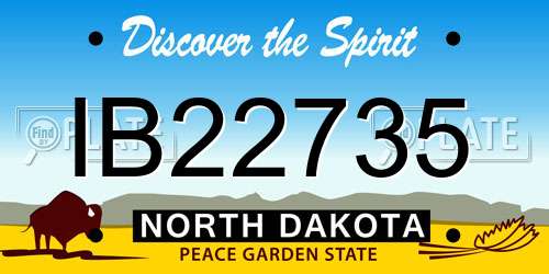 IB22735 North Dakota License Plate