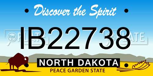 IB22738 North Dakota License Plate