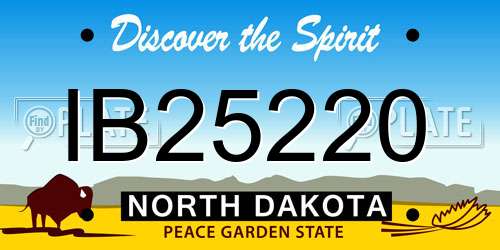 IB25220 North Dakota License Plate