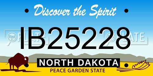 IB25228 North Dakota License Plate
