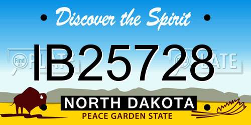 IB25728 North Dakota License Plate