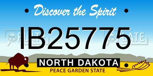IB25775 North Dakota License Plate