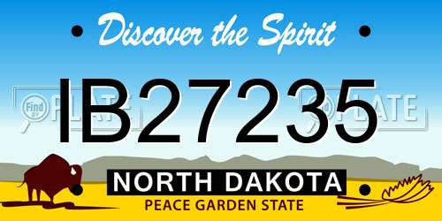 IB27235 North Dakota License Plate