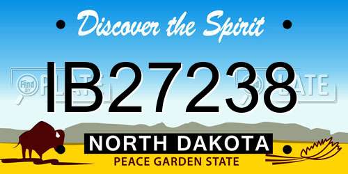 IB27238 North Dakota License Plate