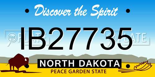 IB27735 North Dakota License Plate