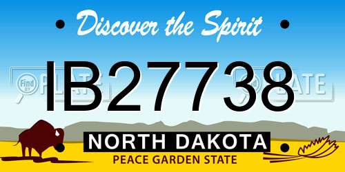 IB27738 North Dakota License Plate