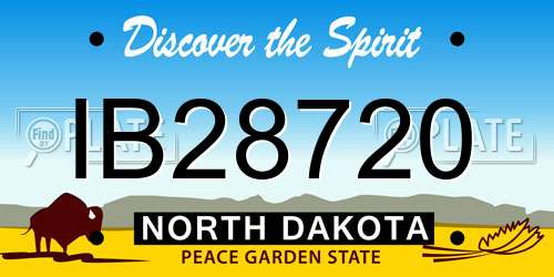 IB28720 North Dakota License Plate