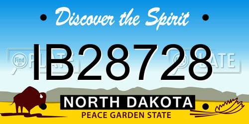 IB28728 North Dakota License Plate