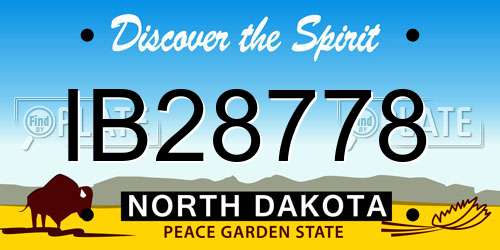 IB28778 North Dakota License Plate