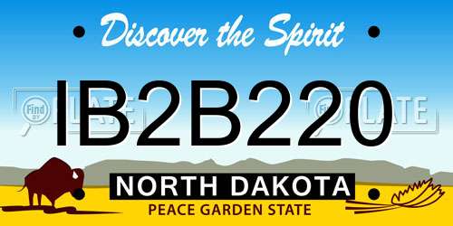 IB2B220 North Dakota License Plate