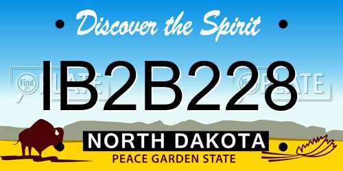 IB2B228 North Dakota License Plate