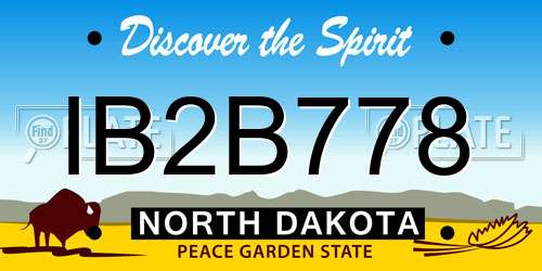IB2B778 North Dakota License Plate