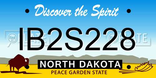 IB2S228 North Dakota License Plate