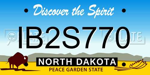 IB2S770 North Dakota License Plate