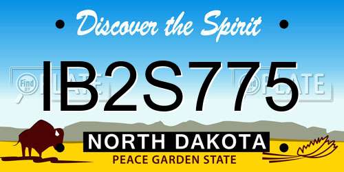 IB2S775 North Dakota License Plate