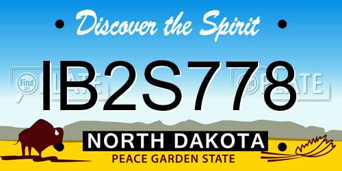 IB2S778 North Dakota License Plate