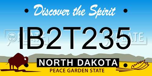 IB2T235 North Dakota License Plate