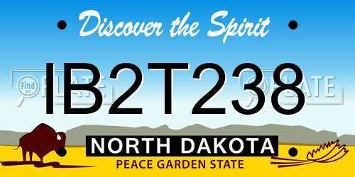 IB2T238 North Dakota License Plate