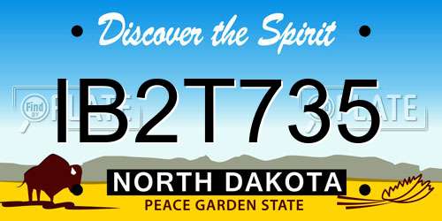 IB2T735 North Dakota License Plate