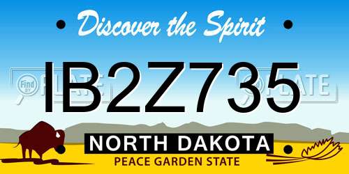 IB2Z735 North Dakota License Plate