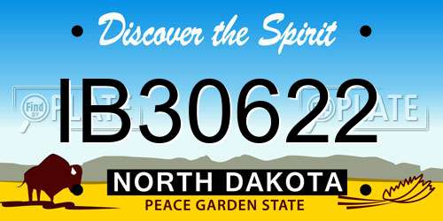IB30622 North Dakota License Plate