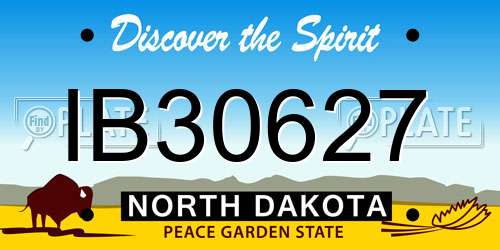 IB30627 North Dakota License Plate