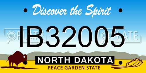 IB32005 North Dakota License Plate