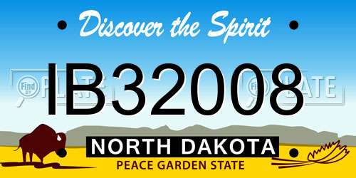 IB32008 North Dakota License Plate