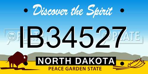 IB34527 North Dakota License Plate