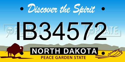 IB34572 North Dakota License Plate