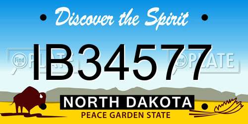 IB34577 North Dakota License Plate