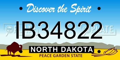 IB34822 North Dakota License Plate