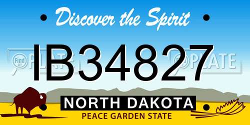 IB34827 North Dakota License Plate