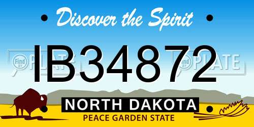 IB34872 North Dakota License Plate