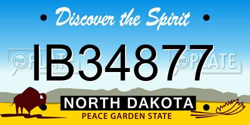 IB34877 North Dakota License Plate