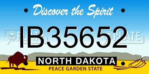 IB35652 North Dakota License Plate