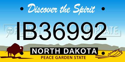IB36992 North Dakota License Plate