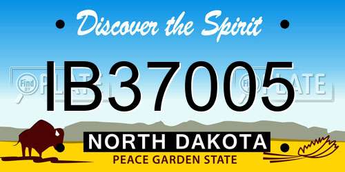 IB37005 North Dakota License Plate