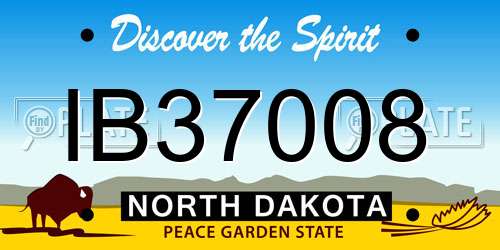 IB37008 North Dakota License Plate