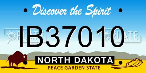 IB37010 North Dakota License Plate