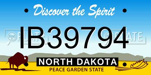 IB39794 North Dakota License Plate