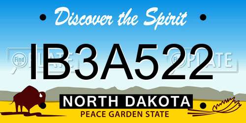 IB3A522 North Dakota License Plate