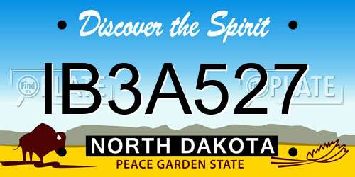 IB3A527 North Dakota License Plate