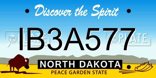 IB3A577 North Dakota License Plate